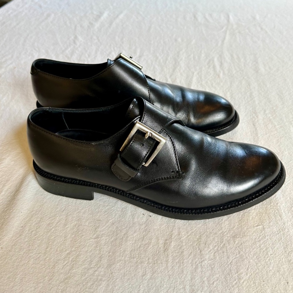 Prada Men's Black Monkstrap Loafers, Size 7
